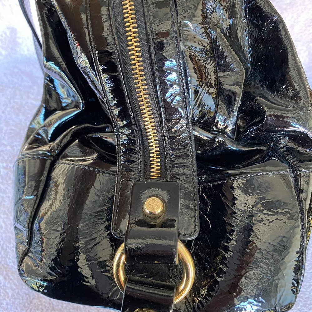 Francesco Biasia Black Patent Leather Shoulder Bag - Picture 10 of 10